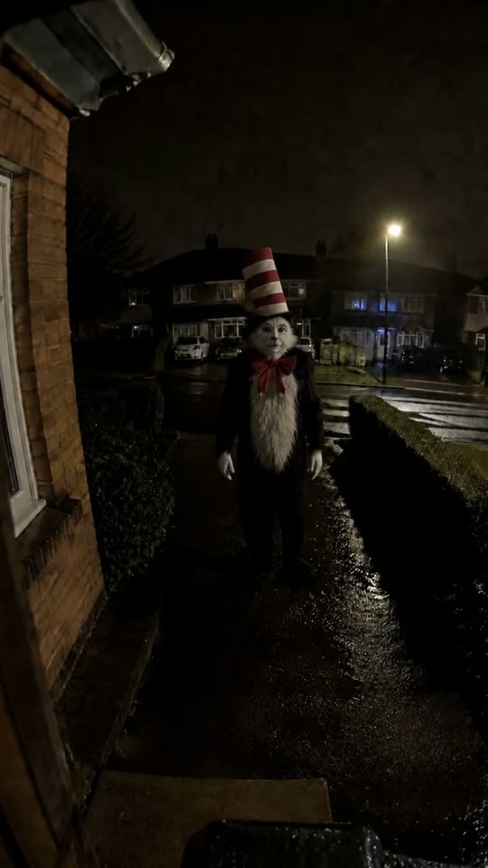 How to Make a Cat in the Hat Trend: Make the AI Doorbell Cam Halloween Prank on RemixMeme