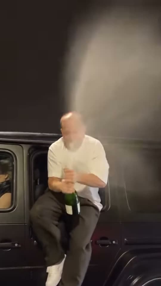 Champagne Car Window Trend: Pop the Bottle Out of a Moving SUV — AI meme template preview