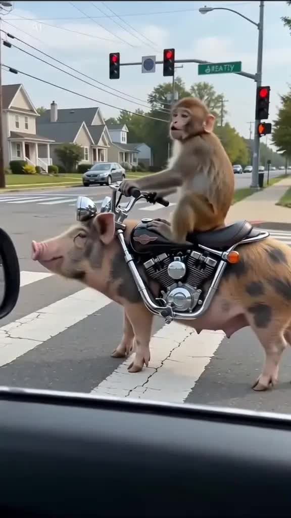Pig Riding AI Video · 4 AI meme video preview