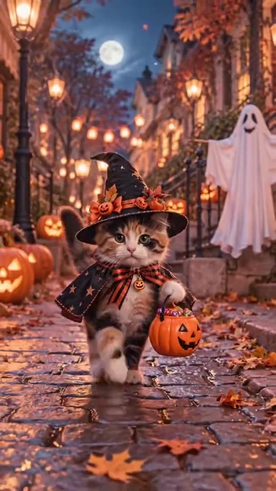 Ramalama Bang Bang Trend: Your Pet's Halloween Costume Walk: Make This Meme Video Online